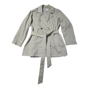 LC Lauren Conrad Women's Double-Breasted Raincoat with Belt Preowned